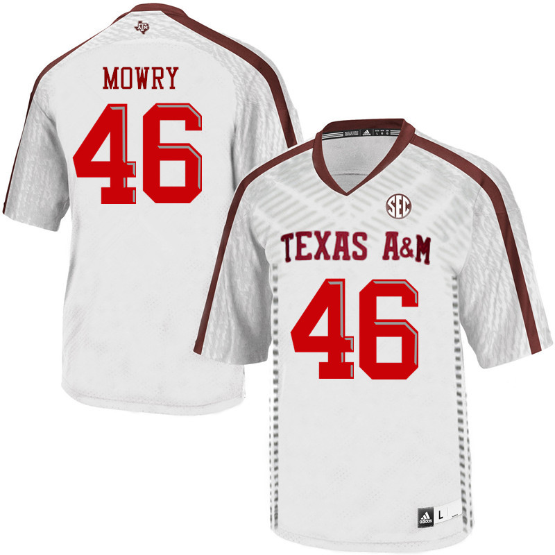 Men #46 Braedon Mowry Texas A&M Aggies College Football Jerseys Sale-White - Click Image to Close